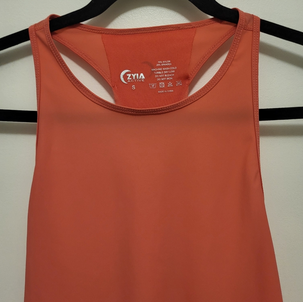 Zyia Double Racer Tank Coral Size Small - Picture 4 of 10